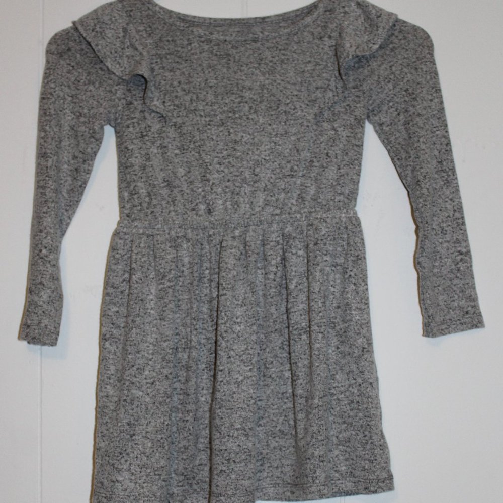 Toddler Girl's Cozy Long sleeve dress. Gray 4T